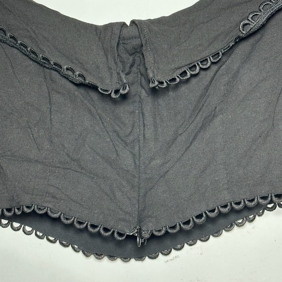 Lulus Black Off Shoulder Ruffle Cropped Puff Sleeve Top‎ Womens Size Small - Picture 8 of 10